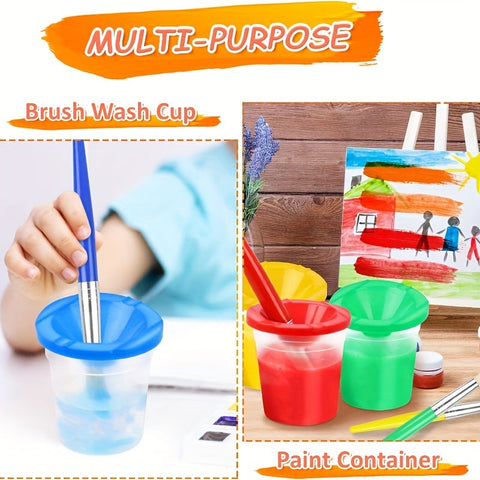 Kunstmaler Set mit Farbtöpfchen und Pinseln – Perfekt für DIY Malen