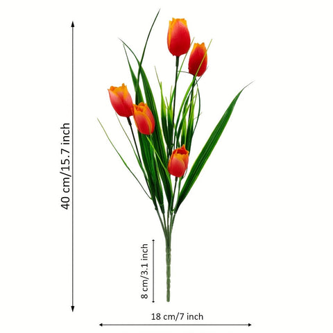 Set aus 6 Bundles Kunst-Tulpen – UV-beständig und realistisch für Garten- und Innendekoration