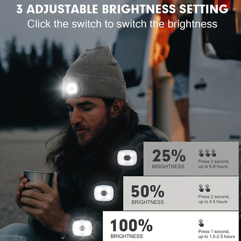 Unisex Beanie mit LED Licht – Praktische Beleuchtung für Abendspaziergänge