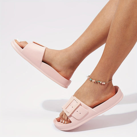 Bequeme Damen Slipper mit Schnalle – Leicht & Verstellbar für Innen und Außen