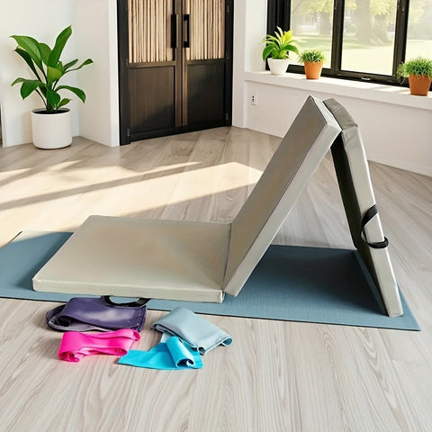 Tragbare Dreiteilige Yogamatte mit dicker Polsterung, rutschfester PU-Oberfläche und Griff