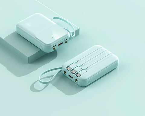 Ultimative Tragbare Powerbank 10000mAh - Schnellladen mit Eingebauten Kabeln