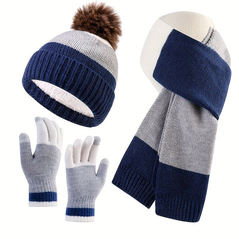 Trendiges Winterset - Mütze, Schal und Handschuhe für kalte Tage