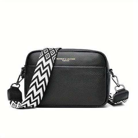 Echte Leder Crossbody Tasche – Praktisch und Trendy mit Gitarrenschulterriemen