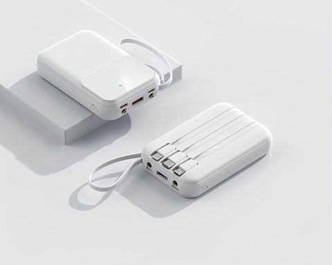 Ultimative Tragbare Powerbank 10000mAh - Schnellladen mit Eingebauten Kabeln
