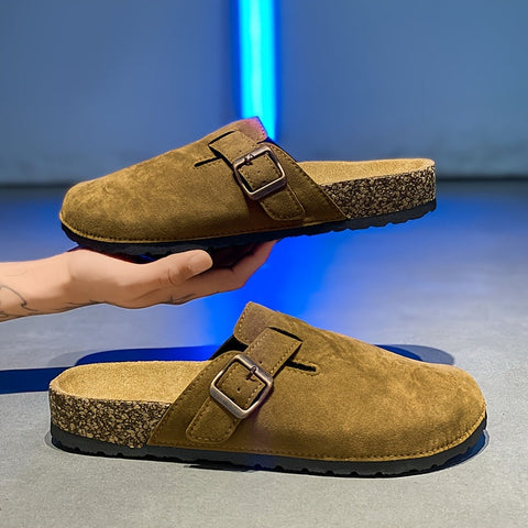 Unisex Slip-On Kunstsuede Muiltjes – Leicht und Komfortabel mit Korksohle