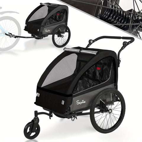 FlexiRide 2-in-1 Fahrradanhänger – Komfortabel und Zusammenklappbar für Zwei Personen