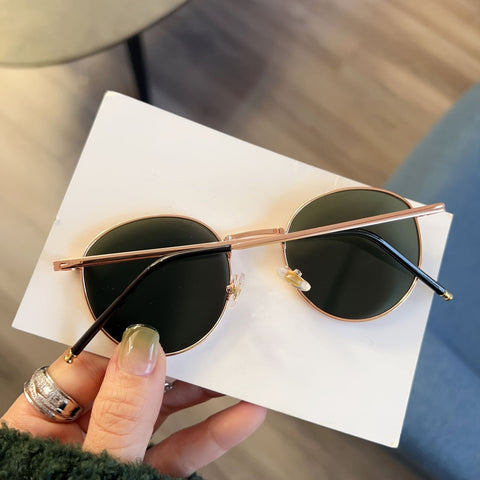 Vintage Runde Sonnenbrille für Damen – Retro-Design aus Metall und Kunststoff für jeden Anlass