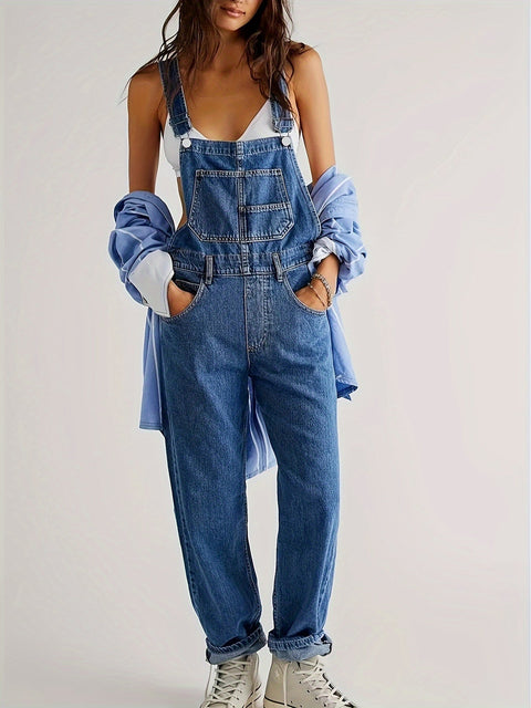 Trendiger Denim Damen Jumpsuit – Lässig und Stilvoll für Frühling, Sommer und Herbst