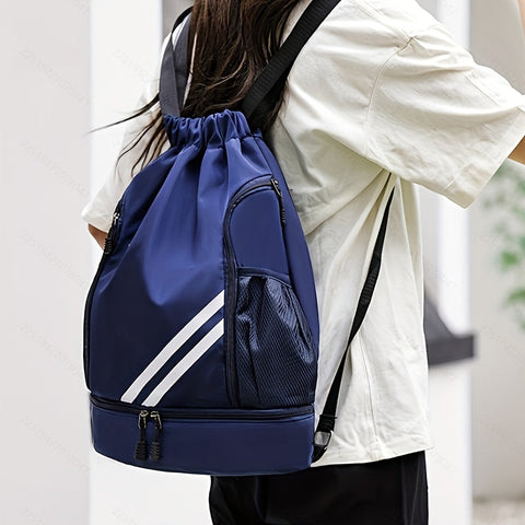 Stylische Nylon-Gymtasche mit Kordelzug – Praktisch und Wasserdicht für Sport und Reisen