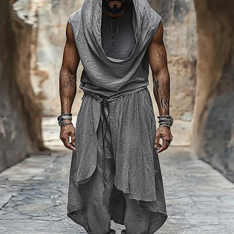 Coole Mid-Length Herren Set – Ärmellose Weste und Baggy Hose