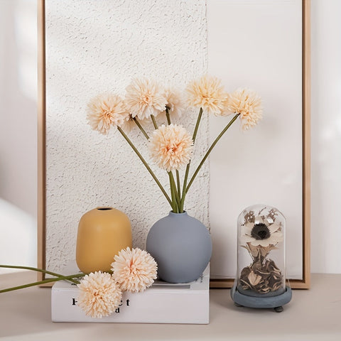 Set aus 5 Kunst-Chrysanthemen – Realistische Blumenarrangements für Hochzeiten und Wohnkultur