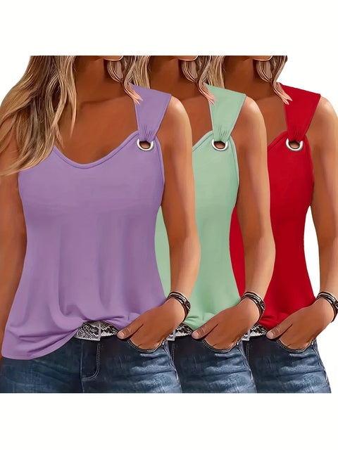 Damen Tanktops 3-Pack – Sommerfest und Locker