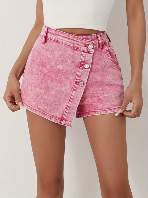 Stretch Denim Skort für Damen – Slim Fit und Asymmetrisch