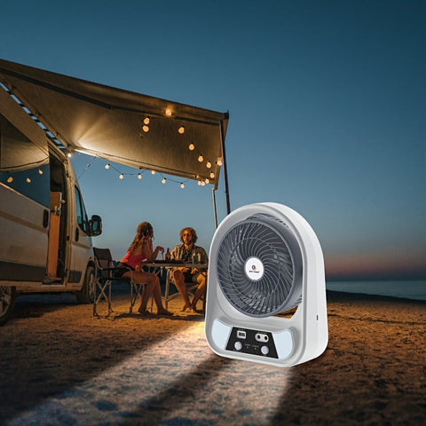 Tragbarer Solarenergie Ventilator und Nachtlicht – Multifunktional und Wiederaufladbar