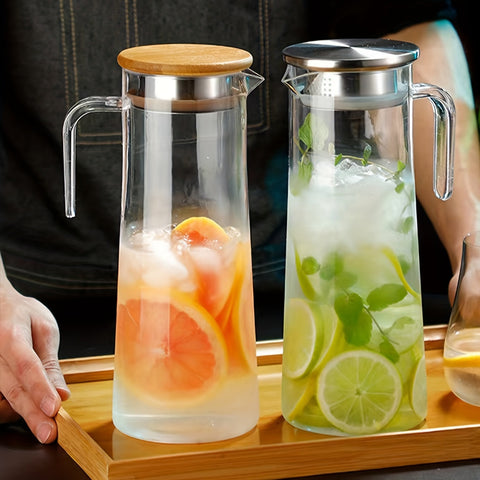 Glaskaraffe mit Deckel – Ideal für Saft, Bubble Tea und erfrischende Sommergetränke
