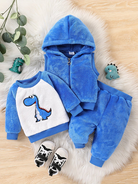 3-teiliges Baby Jungen Flanell Set – Ideal für kalte Wintertage