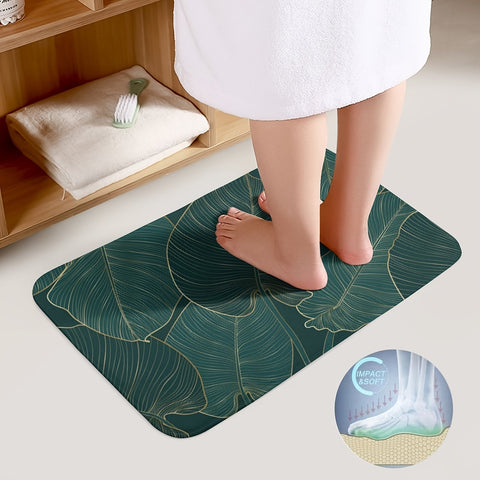 Tropische Blätter Badmatte Set – Absorbierend und Komfortabel für das Badezimmer