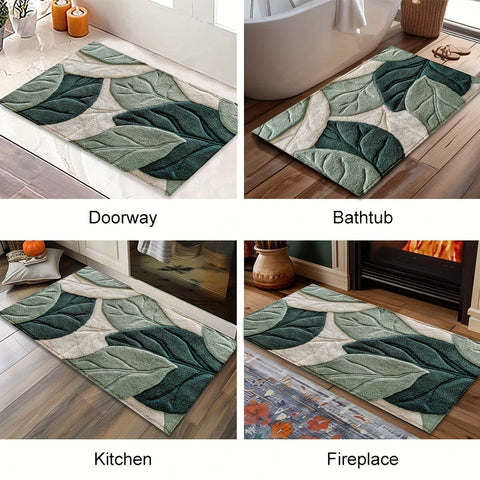 Blätter Badmatte – Absorbierend, Plüsch und Komfortabel für das Badezimmer