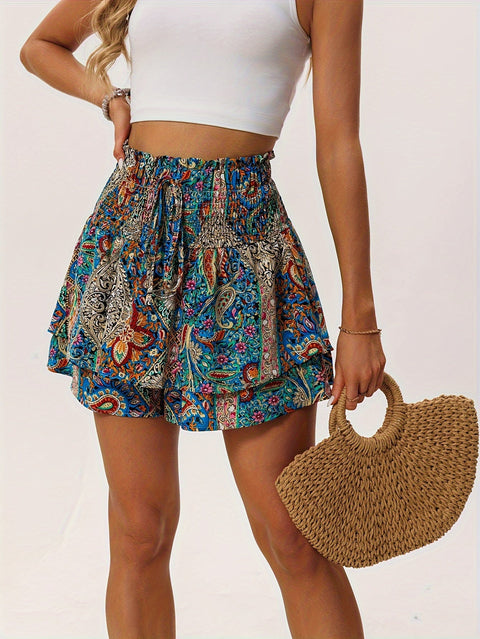 Urlaubs Damen Shorts Blumenmuster – Bequem und Weiblich