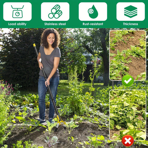Edelstahl Ergonomisches Gartenwerkzeug mit Dreieckigem Kopf – Für Unkraut und Boden