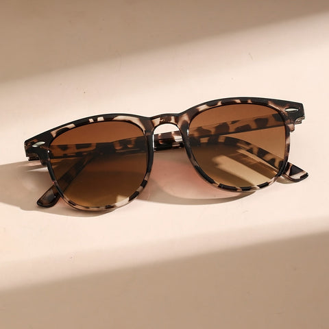 Trendige Retro-Sonnenbrille für Damen und Herren – Schildpatt-Design für Strand und Urlaub