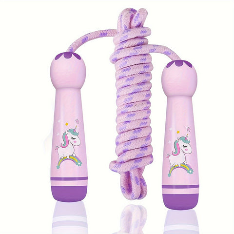 Einhorn Springseil - Gemütliches Springseil für Kinder mit Holzgriffen