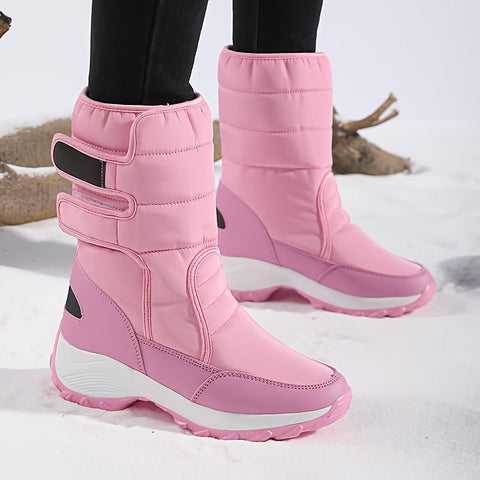 Damen Mid-Cut Schneestiefel – Warme Winterstiefel mit Rutschfester Sohle und Klettverschluss