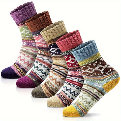 Lola Set von 5 Paar Wintersocken für Damen - Warm und Bequem für die Kalten Monate