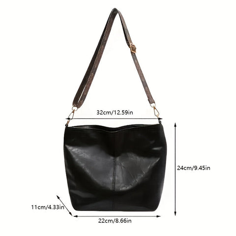 Breite geometrische Tasche – Große Kapazität Crossbody mit Retro-Vibe