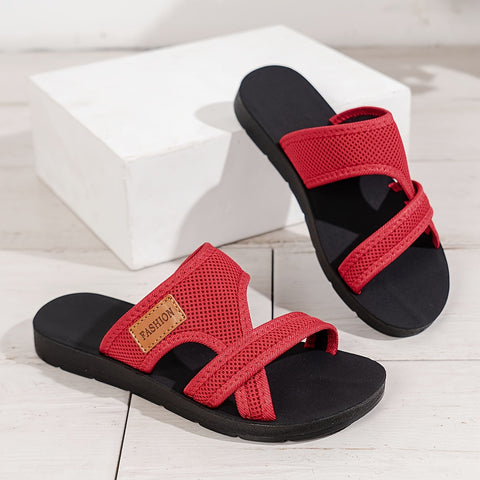 Damen Mesh Slide Sandalen – Leicht und Atmungsaktiv mit Kreuzriemen