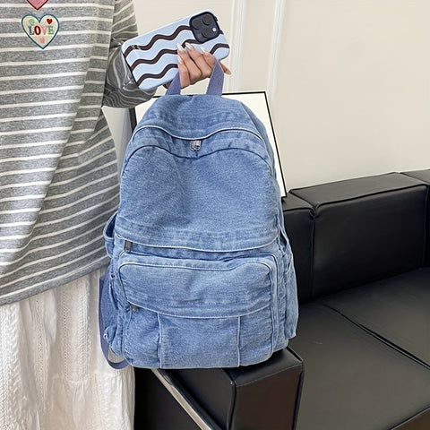 Denim Casual Rucksack – Trendy und Vielseitige Reisetasche für Männer und Frauen