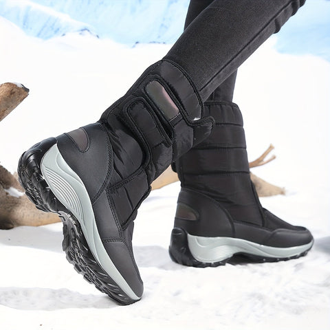 Damen Mid-Cut Schneestiefel – Warme Winterstiefel mit Rutschfester Sohle und Klettverschluss