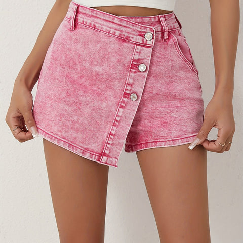 Stretch Denim Skort für Damen – Slim Fit und Asymmetrisch
