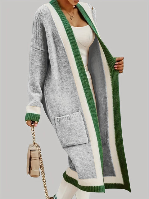 Charlotte Lange Gestrickter Cardigan - Vintage-Inspiriert mit Bunten Akzenten