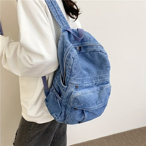 Denim Casual Rucksack – Trendy und Vielseitige Reisetasche für Männer und Frauen