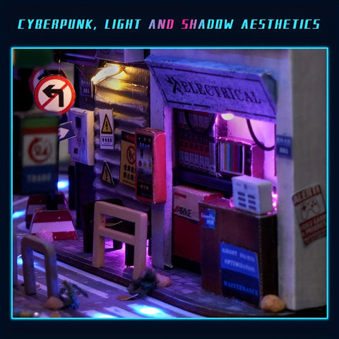 Cyberpunk DIY Cabin Kit – 3D Modell für Wohnkultur mit Beleuchtung