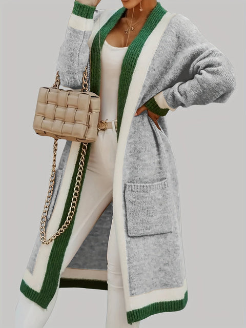 Charlotte Lange Gestrickter Cardigan - Vintage-Inspiriert mit Bunten Akzenten