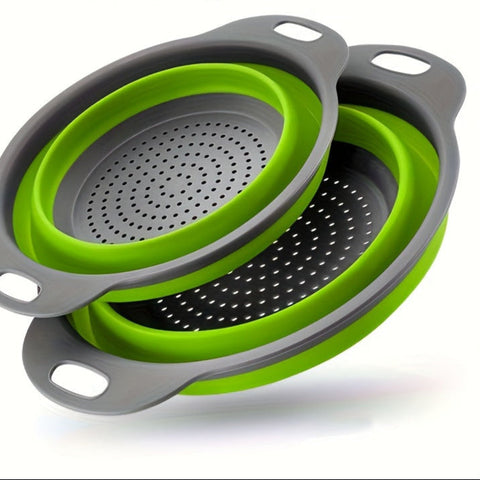 Faltbare Silikon-Sieb-Set – Perfekt für Pasta, Gemüse und Obst