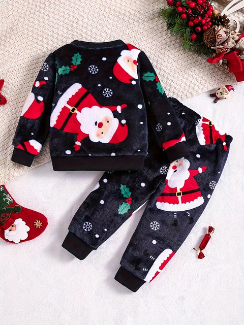 Süßes Weihnachts-Flanellen-Set - Für einen Festlichen Look für Ihr Kind