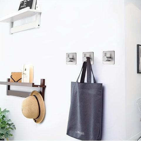 4-teilige Selbstklebende Edelstahl Wandhaken Set – Minimalistisch, Kraftvoll und Wasserfest