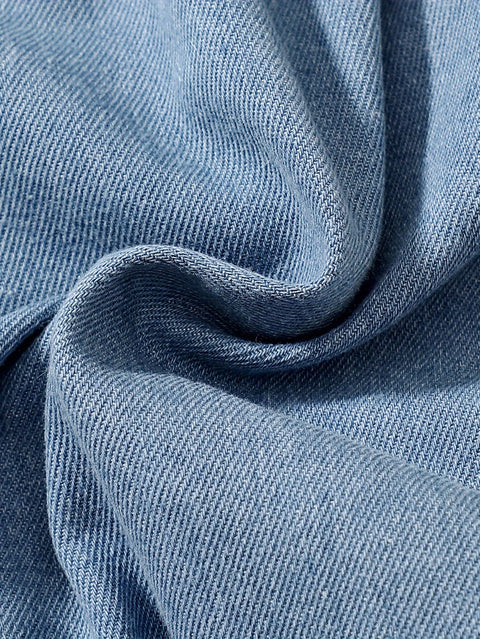 Denim Traumfänger Romper für Kinder – Verspielte Rüschen und coole Details