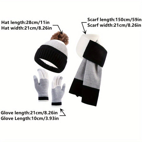 Trendiges Winterset - Mütze, Schal und Handschuhe für kalte Tage