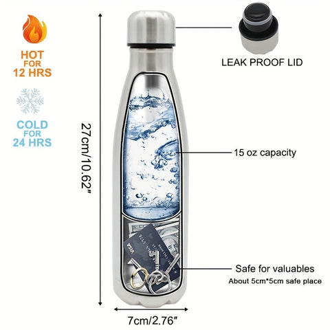 SafeHydrate Wasserflasche – Innovativ mit Versteckfach für Wertvolle Dinge
