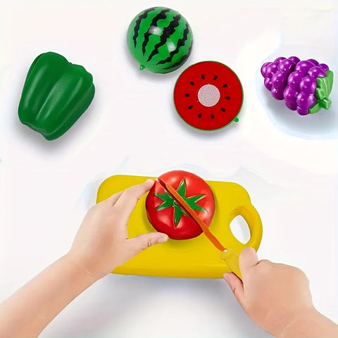 Bildungs-Spielzeugset mit Lebensmitteln, Obst und Gemüse – Perfekt für frühes Lernen und Rollenspiele