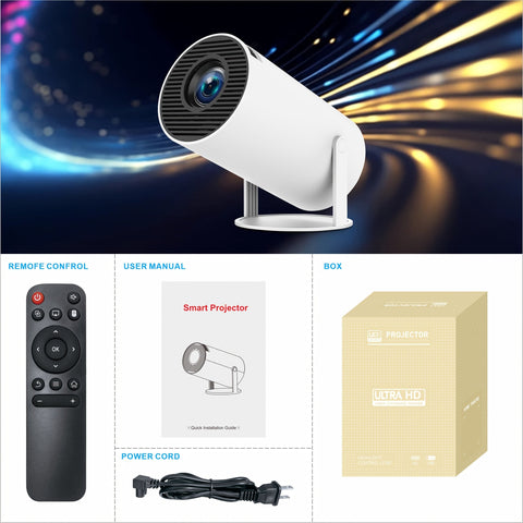 Smart Mini-Projektor - Tragbarer 180° drehbarer Projektor für Außenfilme und Streaming