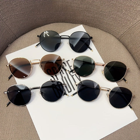 Vintage Runde Sonnenbrille für Damen – Retro-Design aus Metall und Kunststoff für jeden Anlass