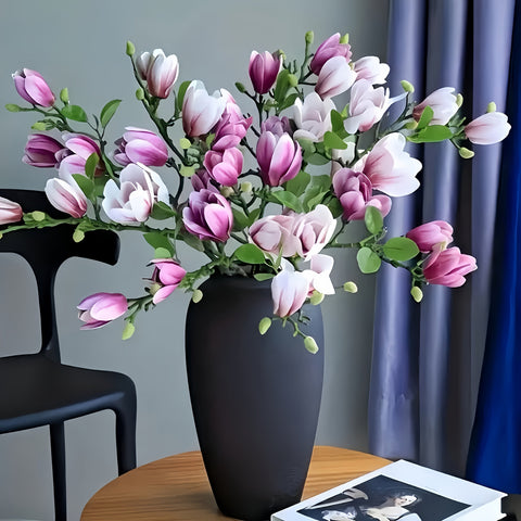 Set von 4 Realistischen Magnolienblumen – Elegant und Zeitlos für Hochzeiten und Luxuriöse Dekoration