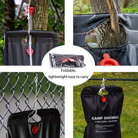 Tragbare Campingdusche – 20L Kapazität mit Abnehmbarer Schlauch und Duschkopf für Outdoor-Abenteuer