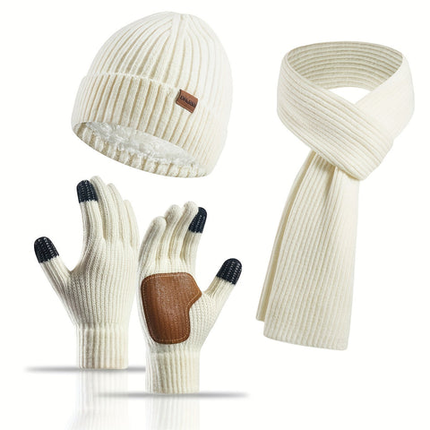 Fröhliches Winterset - Mütze, Schal und Handschuhe für Paare